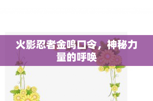 火影忍者金鸣口令图片