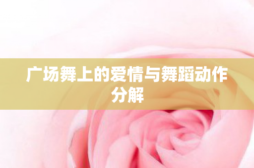 广场舞上的爱情与舞蹈动作分解图片
