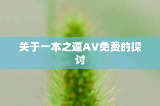 关于一本之道AV免费的探讨图片