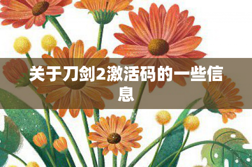 关于刀剑2激活码的一些信息图片