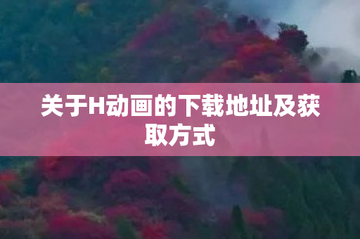 关于H动画的下载地址及获取方式图片
