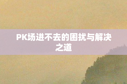 PK场进不去的困扰与解决之道图片