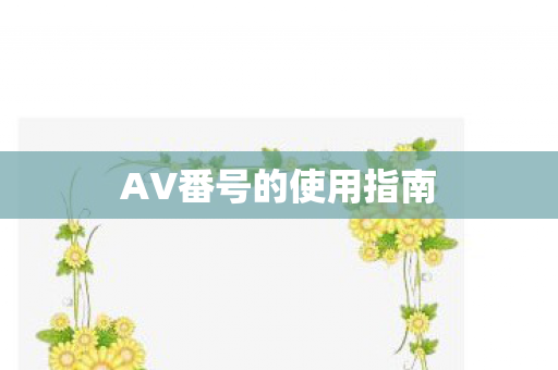 AV番号的使用指南图片