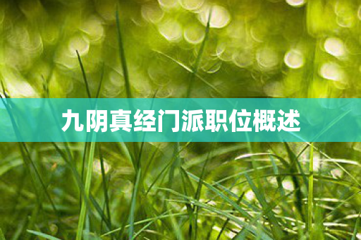 九阴真经门派职位概述图片