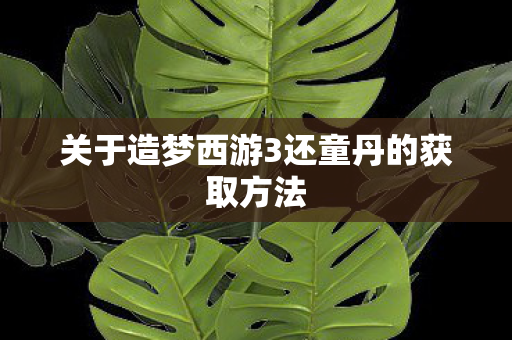 关于造梦西游3还童丹的获取方法图片