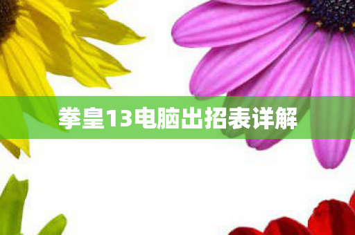 拳皇13电脑出招表详解图片