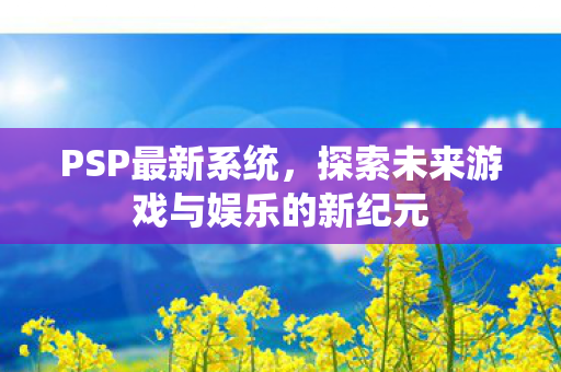 PSP最新系统，探索未来游戏与娱乐的新纪元