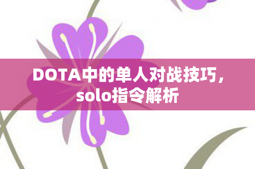DOTA中的单人对战技巧图片