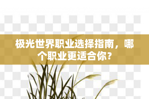 极光世界职业选择指南图片