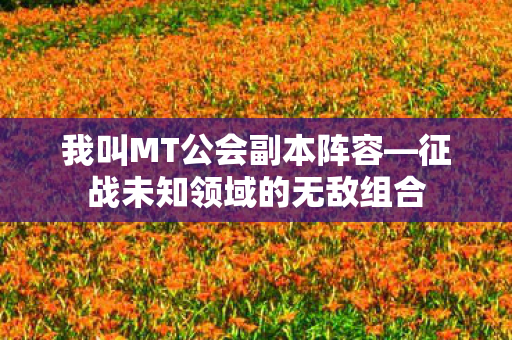 征战未知领域的无敌组合图片