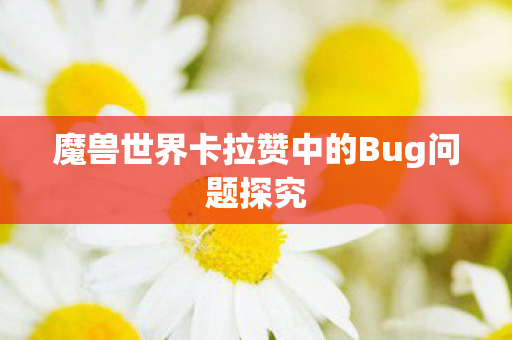魔兽世界卡拉赞中的Bug问题探究图片