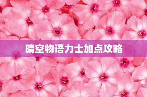 晴空物语力士加点攻略图片
