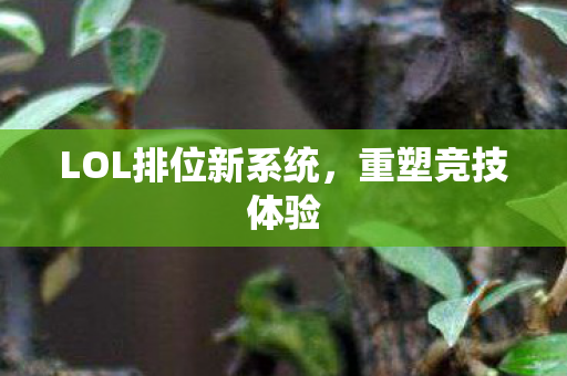 LOL排位新系统,重塑竞技体验 LOL排位新系统,重塑竞技体验