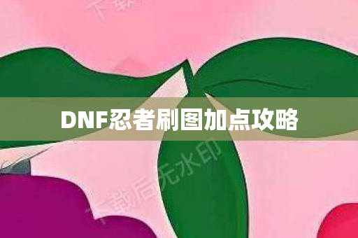 DNF忍者刷图加点攻略图片