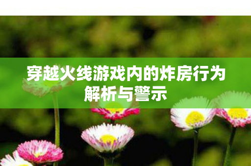 穿越火线游戏内的炸房行为解析与警示图片