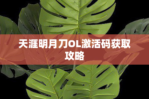 天涯明月刀OL激活码获取攻略图片