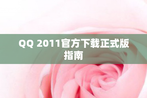 QQ 2011官方下载正式版指南图片