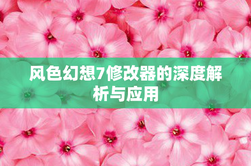 风色幻想7修改器的深度解析与应用图片