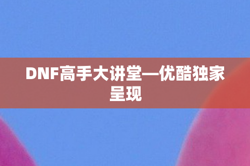 DNF高手大讲堂图片