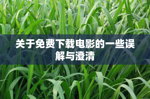 关于免费下载电影的一些误解与澄清图片