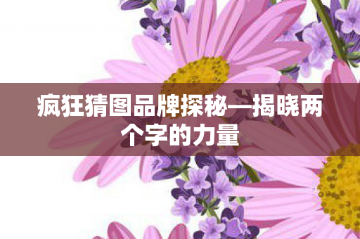 疯狂猜图品牌探秘图片