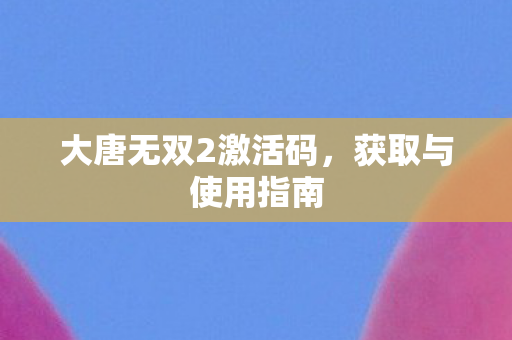 大唐无双2激活码图片
