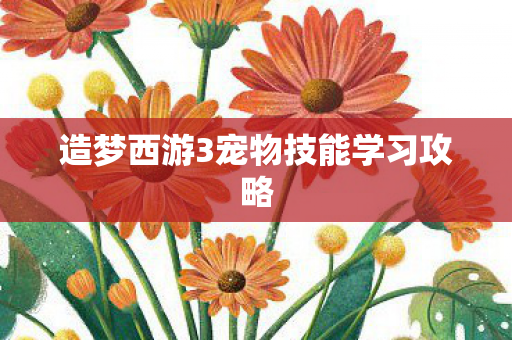 造梦西游3宠物技能学习攻略图片