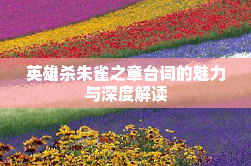 英雄杀朱雀之章台词的魅力与深度解读图片