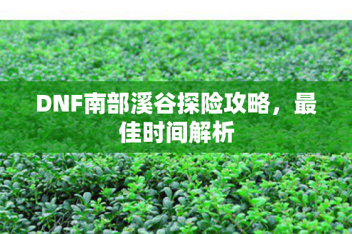 DNF南部溪谷探险攻略图片