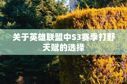 关于英雄联盟中S3赛季打野天赋的选择图片