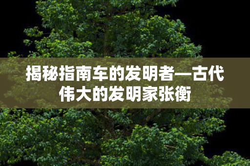 古代伟大的发明家张衡图片
