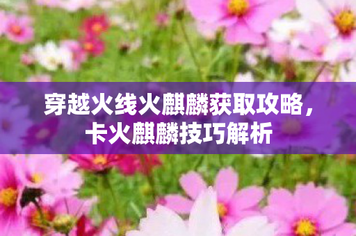 穿越火线火麒麟获取攻略图片
