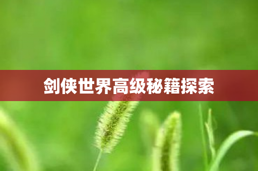 剑侠世界高级秘籍探索图片