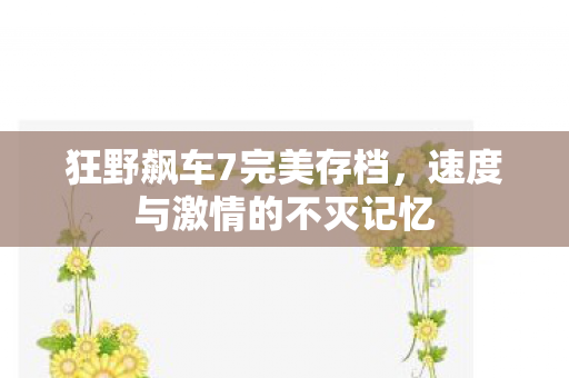 速度与激情的不灭记忆图片