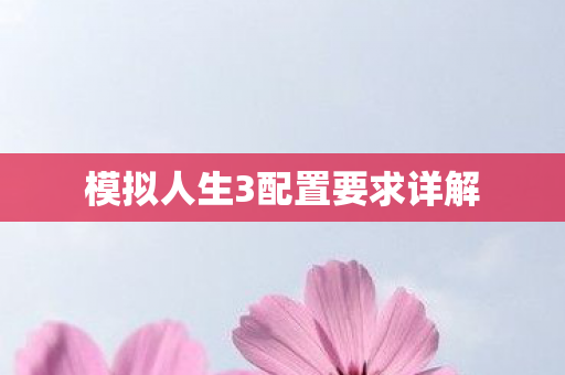 模拟人生3配置要求详解图片