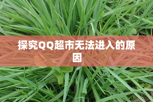 探究QQ超市无法进入的原因图片
