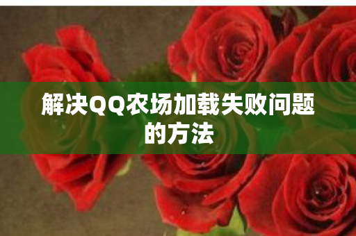 解决QQ农场加载失败问题的方法图片