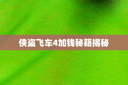 侠盗飞车4加钱秘籍揭秘图片