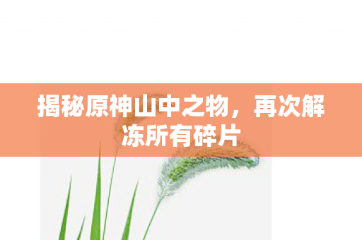 揭秘原神山中之物图片