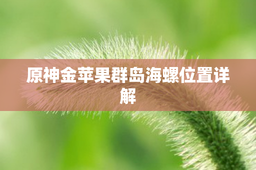 原神金苹果群岛海螺位置详解图片