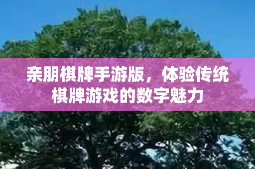 体验传统棋牌游戏的数字魅力图片