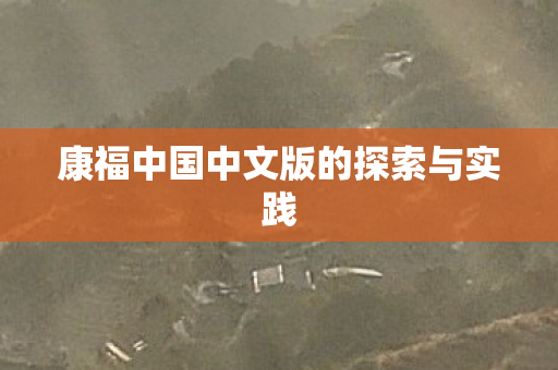 康福中国中文版的探索与实践图片