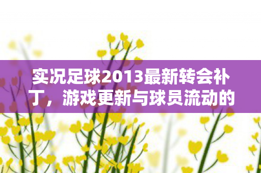 实况足球2013最新转会补丁图片