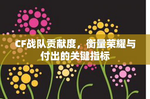 衡量荣耀与付出的关键指标图片