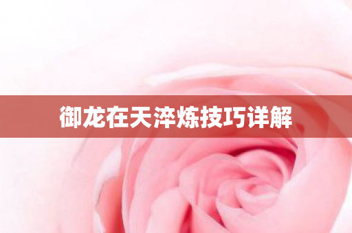 御龙在天淬炼技巧详解图片