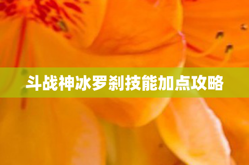 斗战神冰罗刹技能加点攻略图片