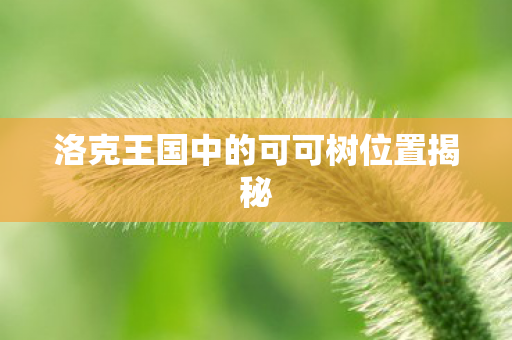 洛克王国中的可可树位置揭秘图片