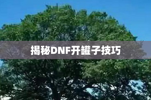 揭秘DNF开罐子技巧图片