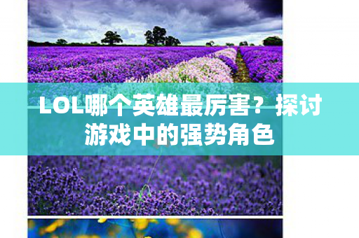 LOL哪个英雄最厉害图片