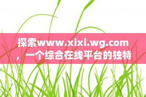 一个综合在线平台的独特魅力图片
